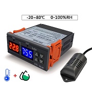 Регулятор температуры и влажности LightBest STC-3028 с датчиком, -20°C +80°C, влажность 0-100% RH
